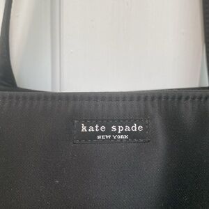 Black fabric/nylon Kate Spade square tote. Lightly used. Inner side zipper.